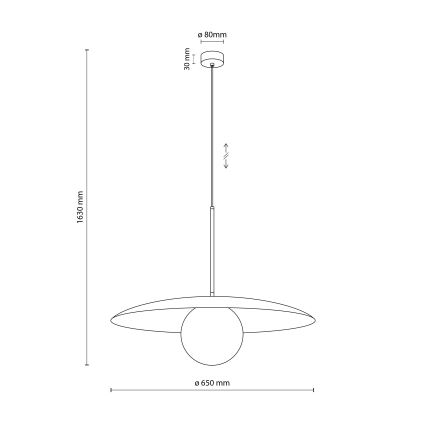 Hanglamp aan een koord SLATE 1xE27/15W/230V diameter 65 cm groen