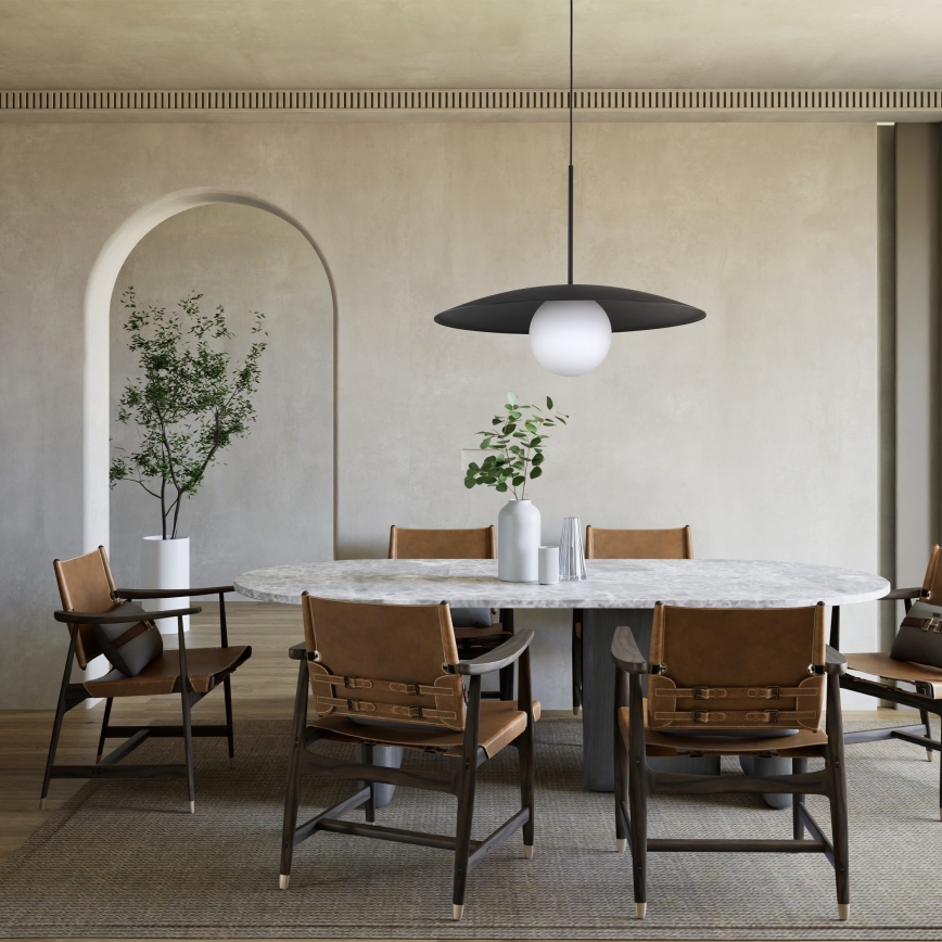 Hanglamp aan een koord SLATE 1xE27/15W/230V diameter 65 cm zwart