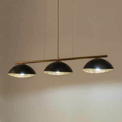 Hanglamp aan een koord SOLAR 3xE27/60W/230V goud