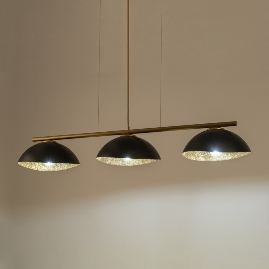 Hanglamp aan een koord SOLAR 3xE27/60W/230V goud