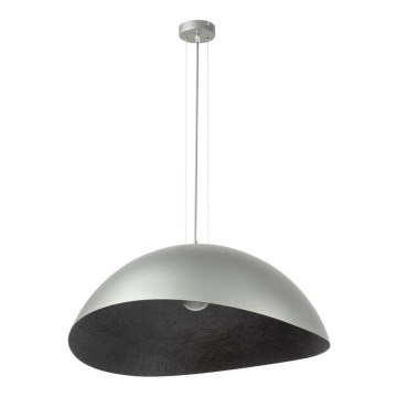 Hanglamp aan een koord SOLARIS 1xE27/60W/230V diameter 69 cm zilver/zwart