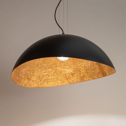 Hanglamp aan een koord SOLARIS 1xE27/60W/230V diameter 48 cm zwart/koper