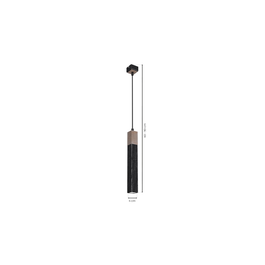 Hanglamp aan een koord SOLO 1xGU10/MR11/40W/230V zwart