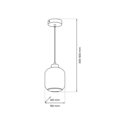 Hanglamp aan een koord SOMBRA 1xE27/60W/230V transparant