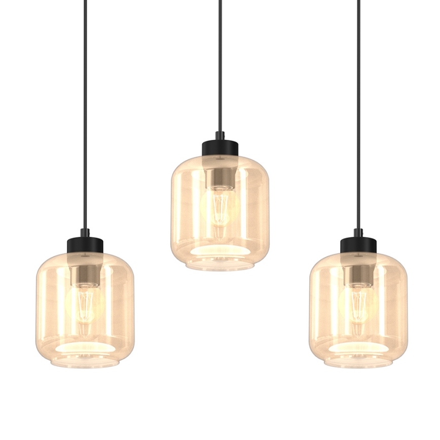 Hanglamp aan een koord SOMBRA 3xE27/60W/230V beige