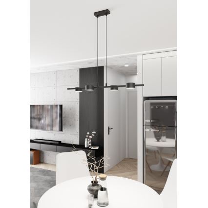 Hanglamp aan een koord SORA 4xGX53/12W/230V zwart