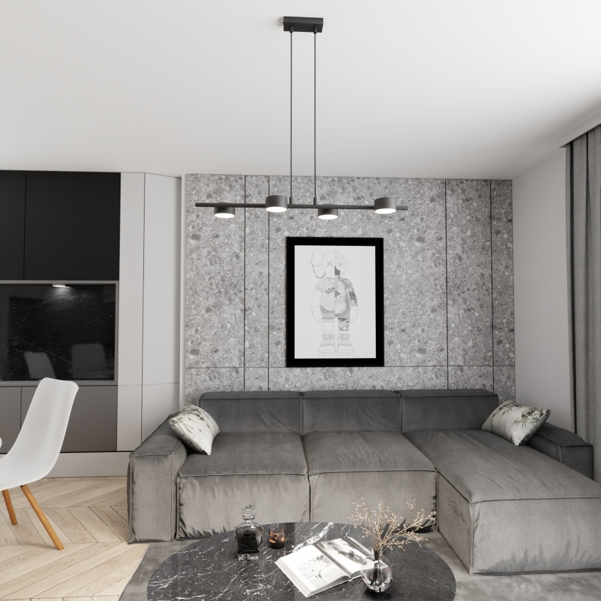 Hanglamp aan een koord SORA 4xGX53/12W/230V zwart