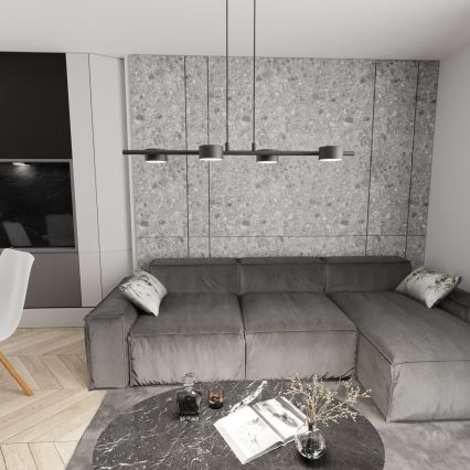 Hanglamp aan een koord SORA 4xGX53/12W/230V zwart