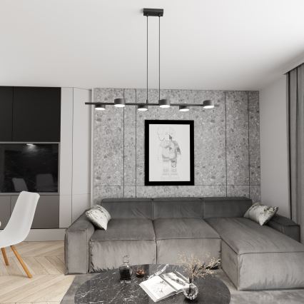 Hanglamp aan een koord SORA 6xGX53/12W/230V zwart