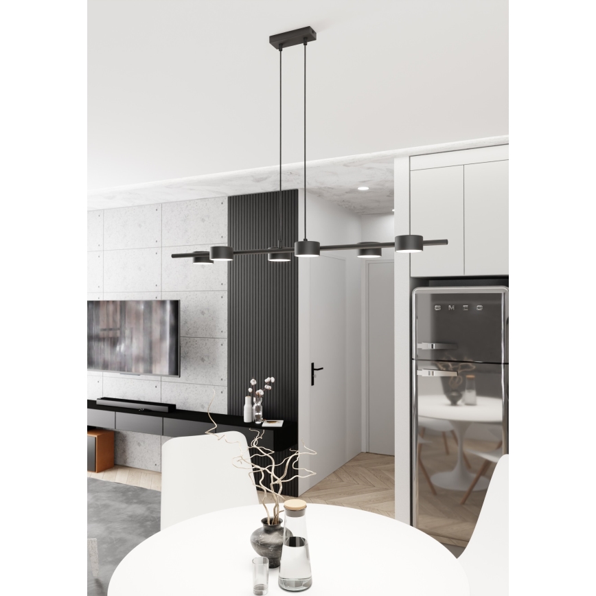 Hanglamp aan een koord SORA 6xGX53/12W/230V zwart
