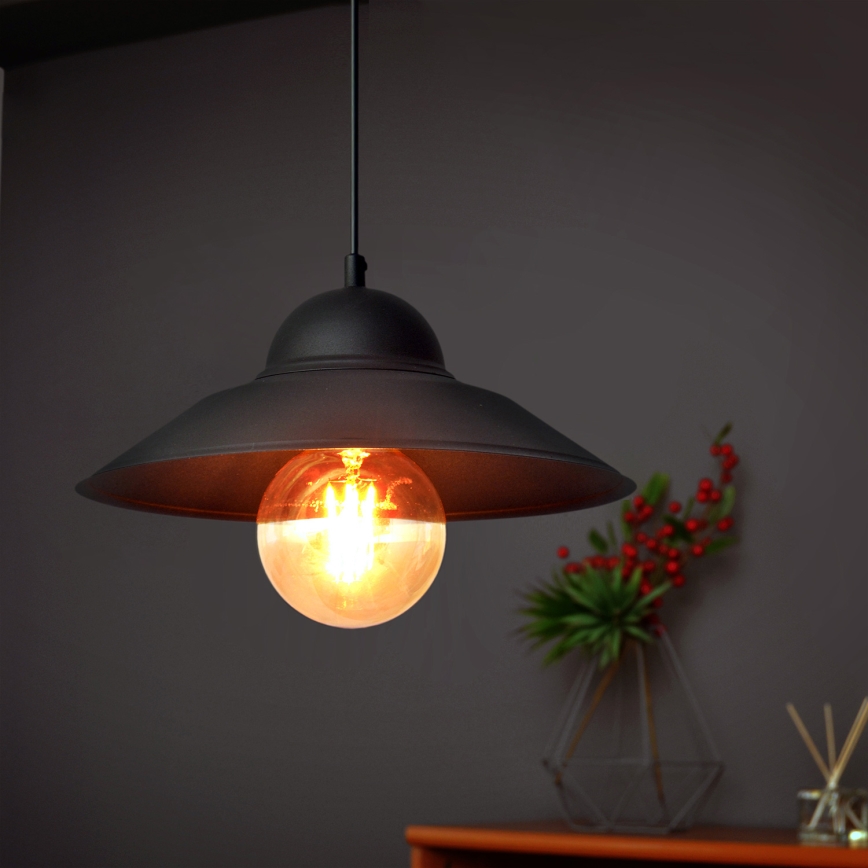 Hanglamp aan een koord SORAPIS 1xE27/15W/230V zwart