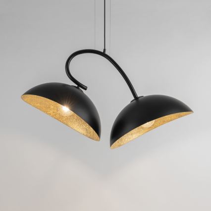 Hanglamp aan een koord SPACE 2xE27/60W/230V zwart/goud