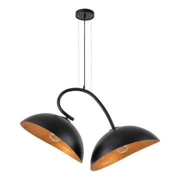 Hanglamp aan een koord SPACE 2xE27/60W/230V zwart/koper