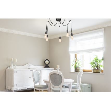 Hanglamp aan een koord SPINDEL 5xE27/60W/230V spin
