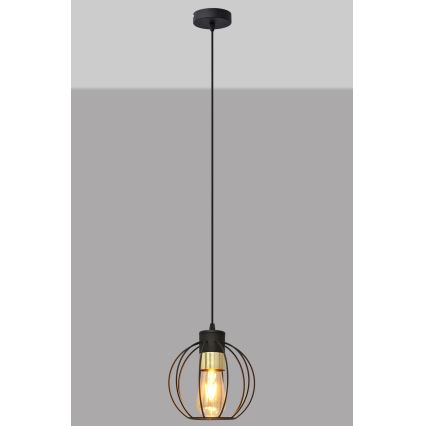 Hanglamp aan een koord STARLIGHT 1xE27/15W/230V zwart/goud