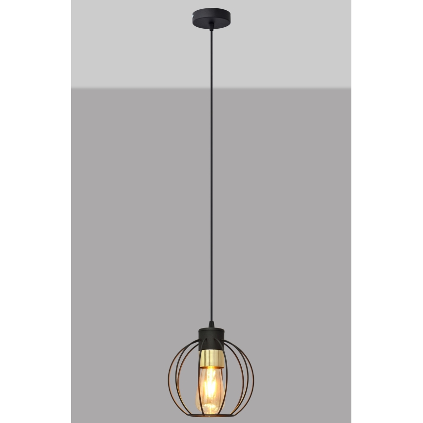 Hanglamp aan een koord STARLIGHT 1xE27/15W/230V zwart/goud