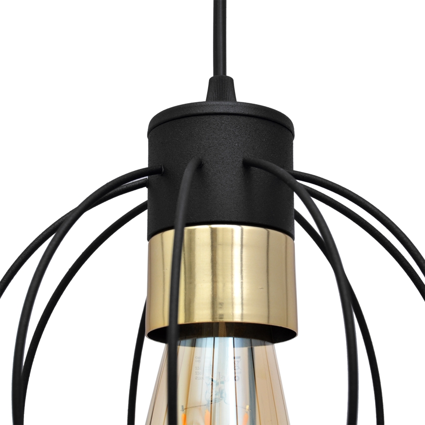 Hanglamp aan een koord STARLIGHT 1xE27/15W/230V zwart/goud
