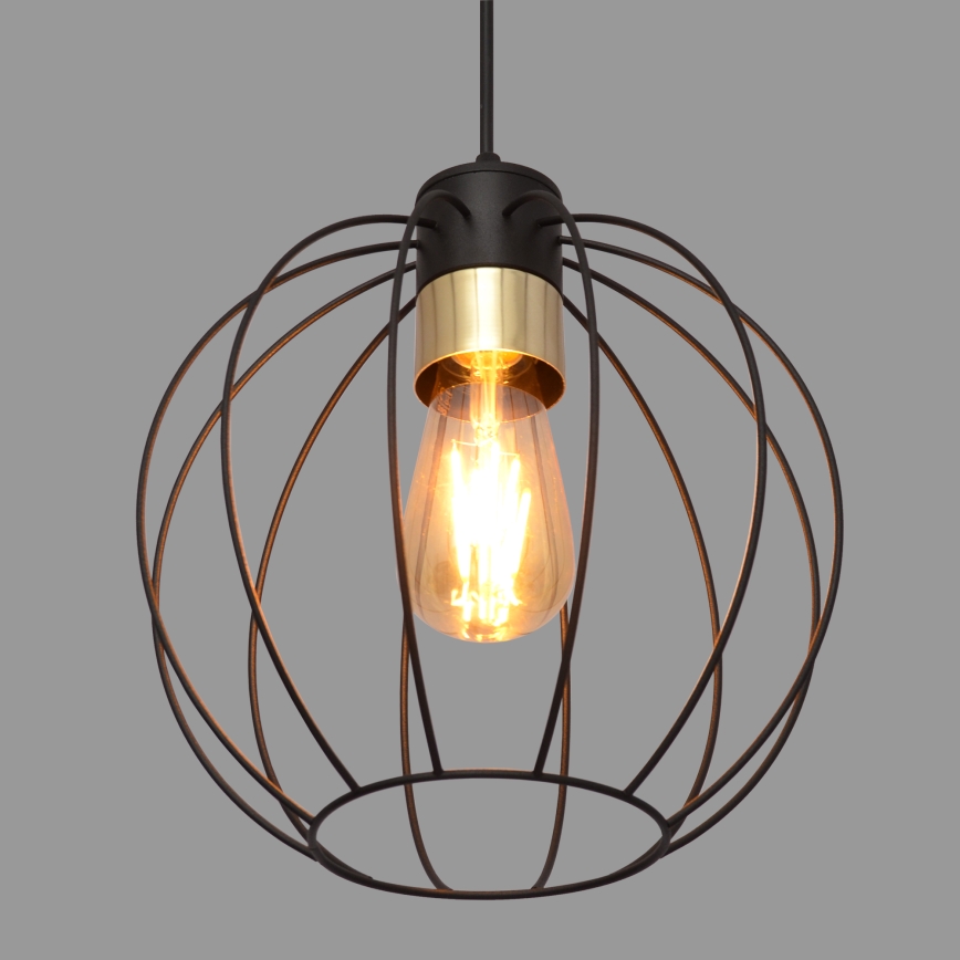 Hanglamp aan een koord STARLIGHT 1xE27/15W/230V zwart/goud