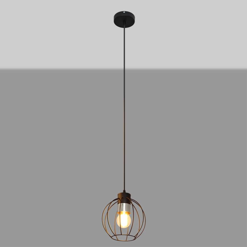 Hanglamp aan een koord STARLIGHT 1xE27/15W/230V zwart/zilver