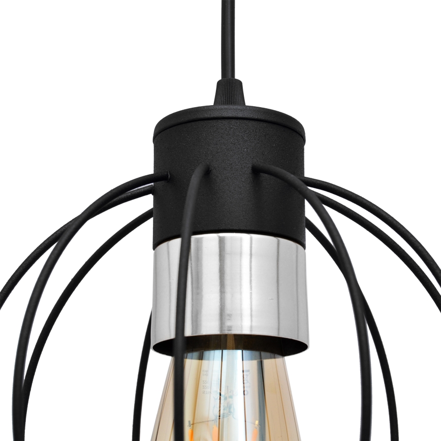 Hanglamp aan een koord STARLIGHT 1xE27/15W/230V zwart/zilver