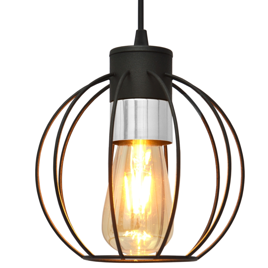 Hanglamp aan een koord STARLIGHT 1xE27/15W/230V zwart/zilver