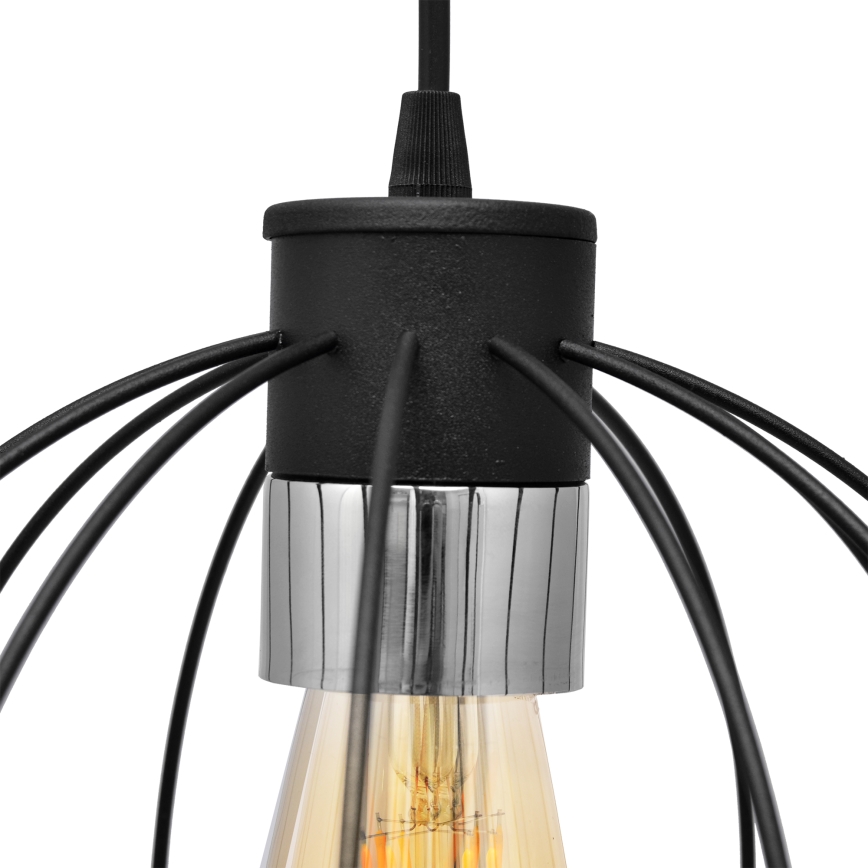 Hanglamp aan een koord STARLIGHT 1xE27/15W/230V zwart/zilver
