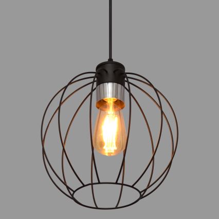 Hanglamp aan een koord STARLIGHT 1xE27/15W/230V zwart/zilver