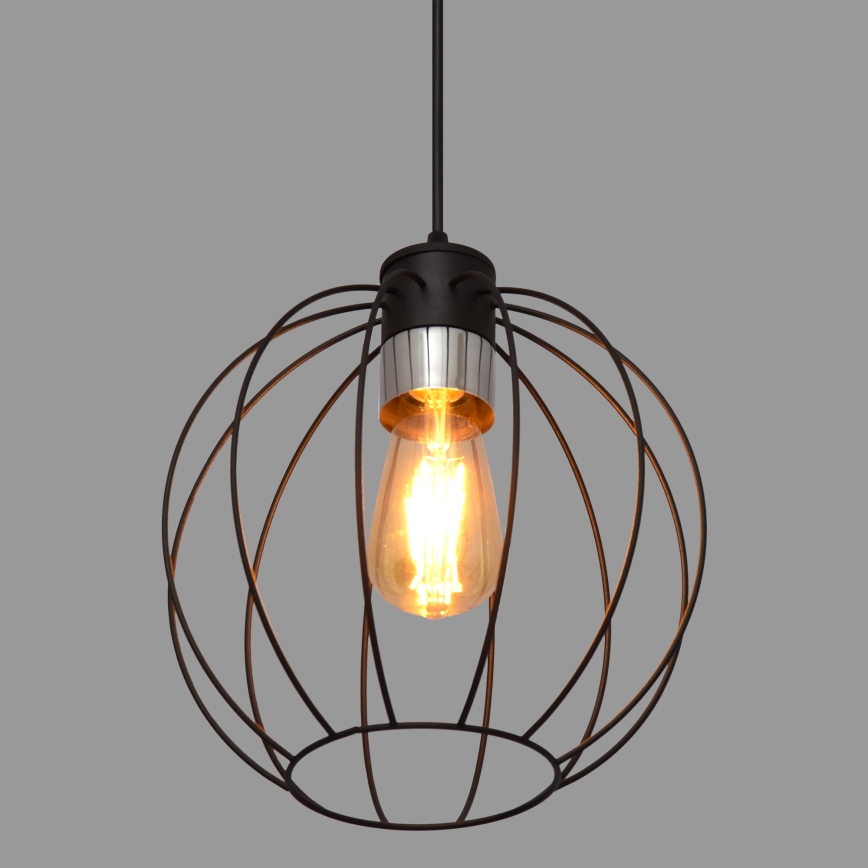 Hanglamp aan een koord STARLIGHT 1xE27/15W/230V zwart/zilver