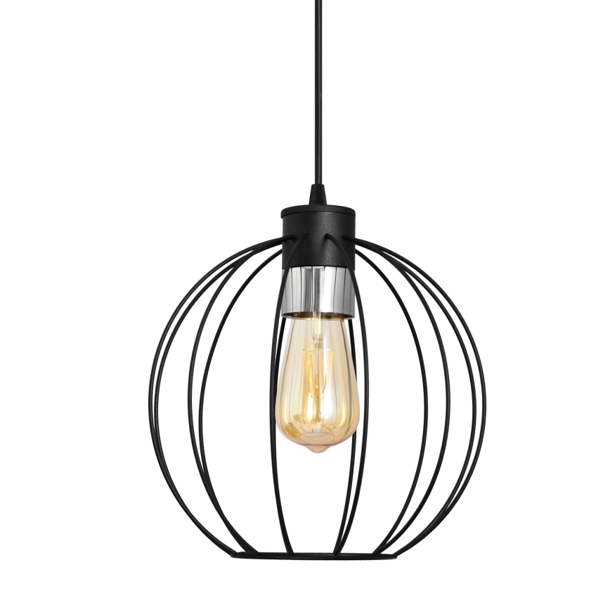 Hanglamp aan een koord STARLIGHT 1xE27/15W/230V zwart/zilver