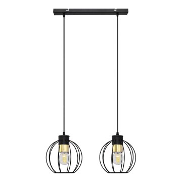 Hanglamp aan een koord STARLIGHT 2xE27/15W/230V zwart/goud