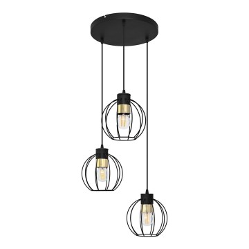 Hanglamp aan een koord STARLIGHT 3xE27/15W/230V zwart/goud