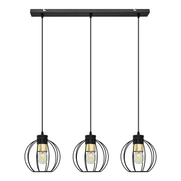 Hanglamp aan een koord STARLIGHT 3xE27/15W/230V zwart/goud