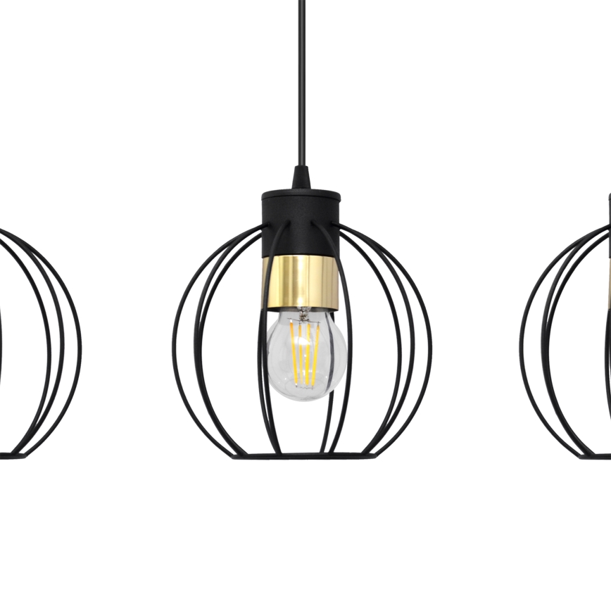 Hanglamp aan een koord STARLIGHT 3xE27/15W/230V zwart/goud