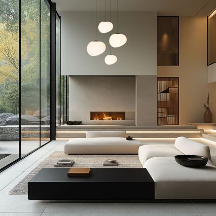 Hanglamp aan een koord STONES 1xE27/40W/230V diameter 30 cm