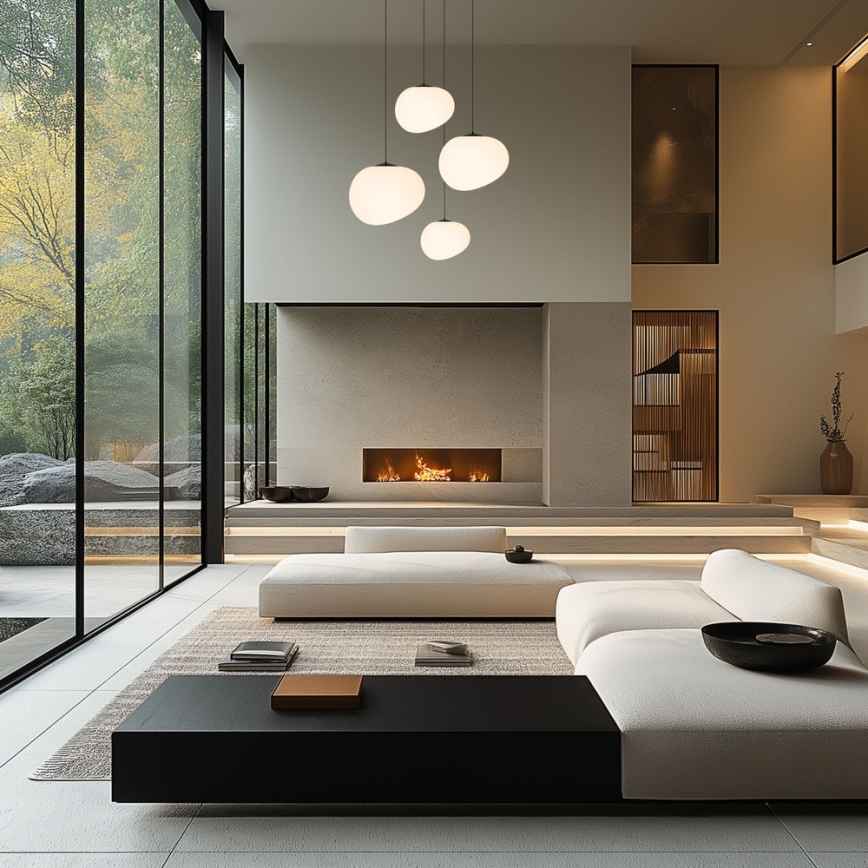 Hanglamp aan een koord STONES 1xE27/40W/230V diameter 30 cm