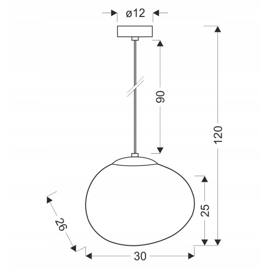 Hanglamp aan een koord STONES 1xE27/40W/230V diameter 30 cm