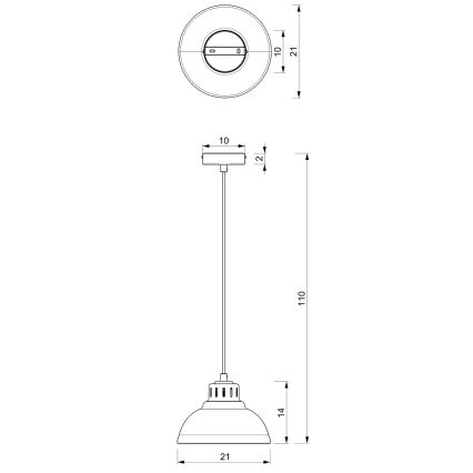 Hanglamp aan een koord SVEN 1xE27/15W/230V beige