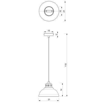 Hanglamp aan een koord SVEN 1xE27/15W/230V grijs