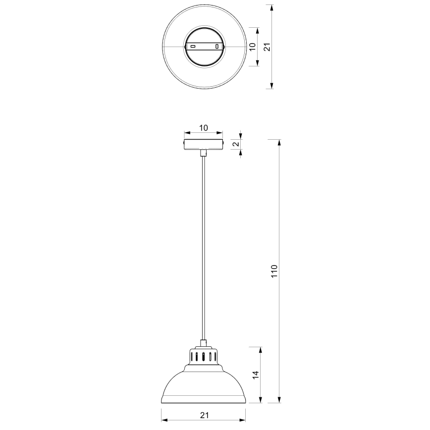 Hanglamp aan een koord SVEN 1xE27/15W/230V grijs