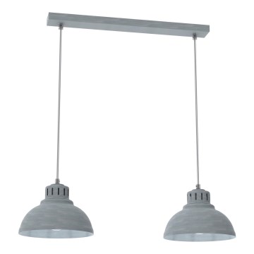Hanglamp aan een koord SVEN 2xE27/15W/230V grijs