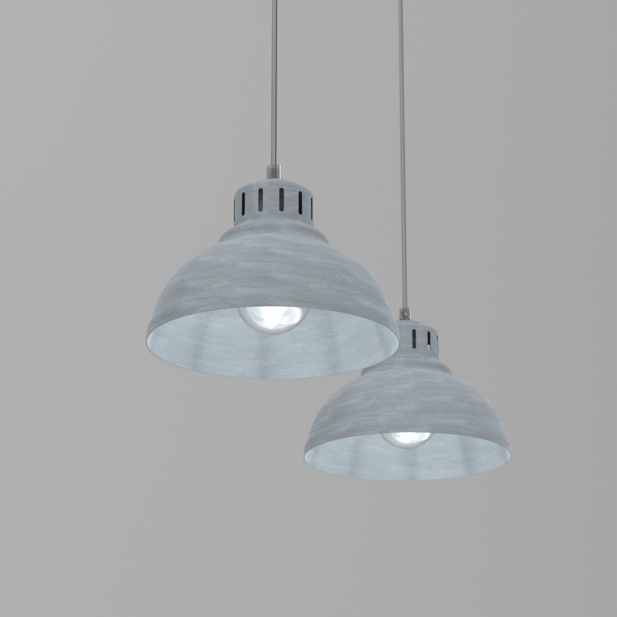 Hanglamp aan een koord SVEN 2xE27/15W/230V grijs