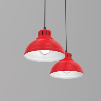 Hanglamp aan een koord SVEN 2xE27/15W/230V rood