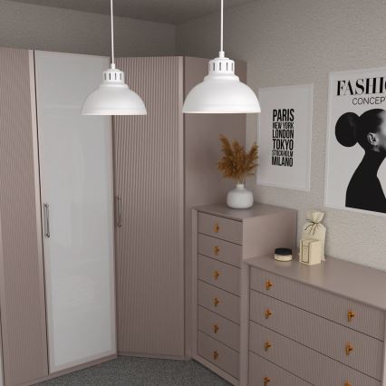 Hanglamp aan een koord SVEN 2xE27/15W/230V wit
