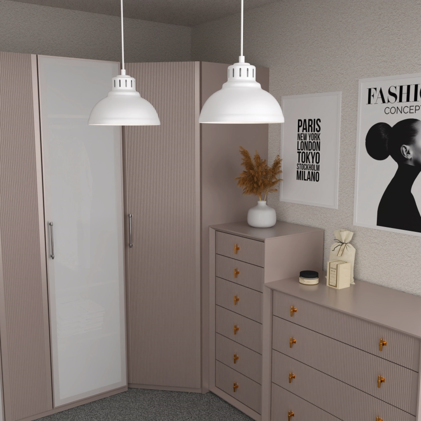 Hanglamp aan een koord SVEN 2xE27/15W/230V wit
