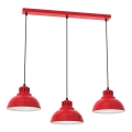 Hanglamp aan een koord SVEN 3xE27/15W/230V rood