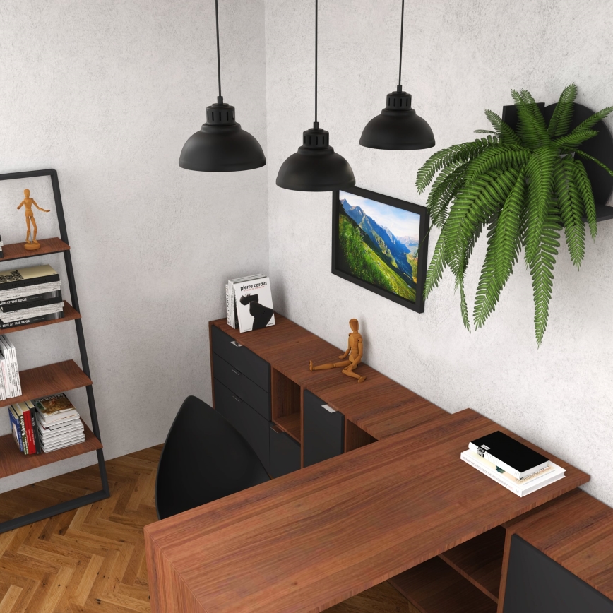 Hanglamp aan een koord SVEN 3xE27/15W/230V zwart
