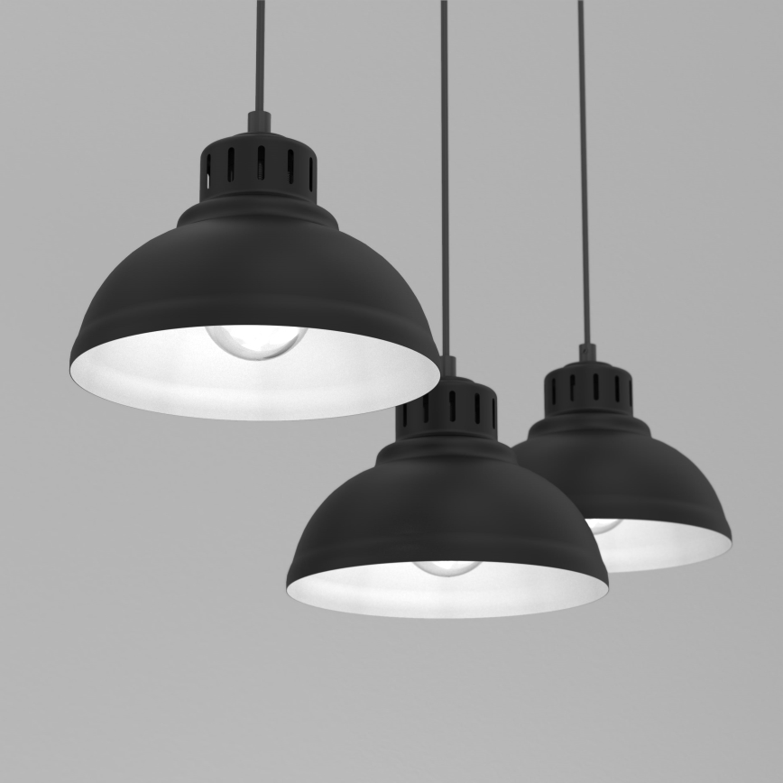 Hanglamp aan een koord SVEN 3xE27/15W/230V zwart