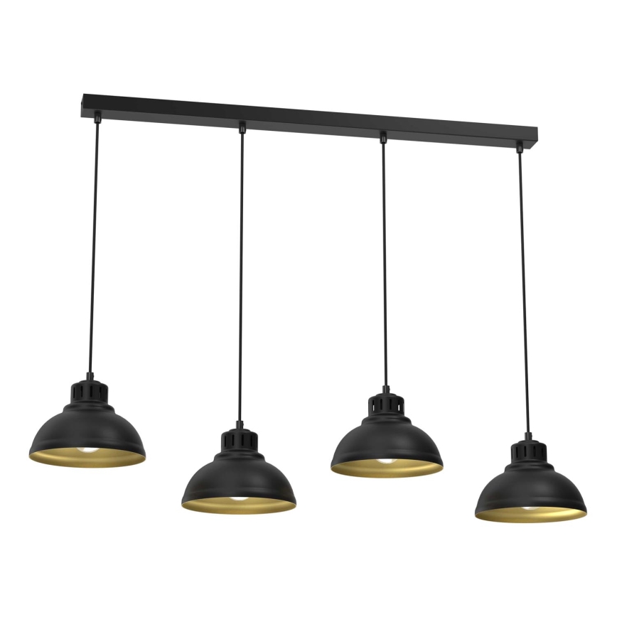 Hanglamp aan een koord SVEN 4xE27/15W/230V zwart/goud