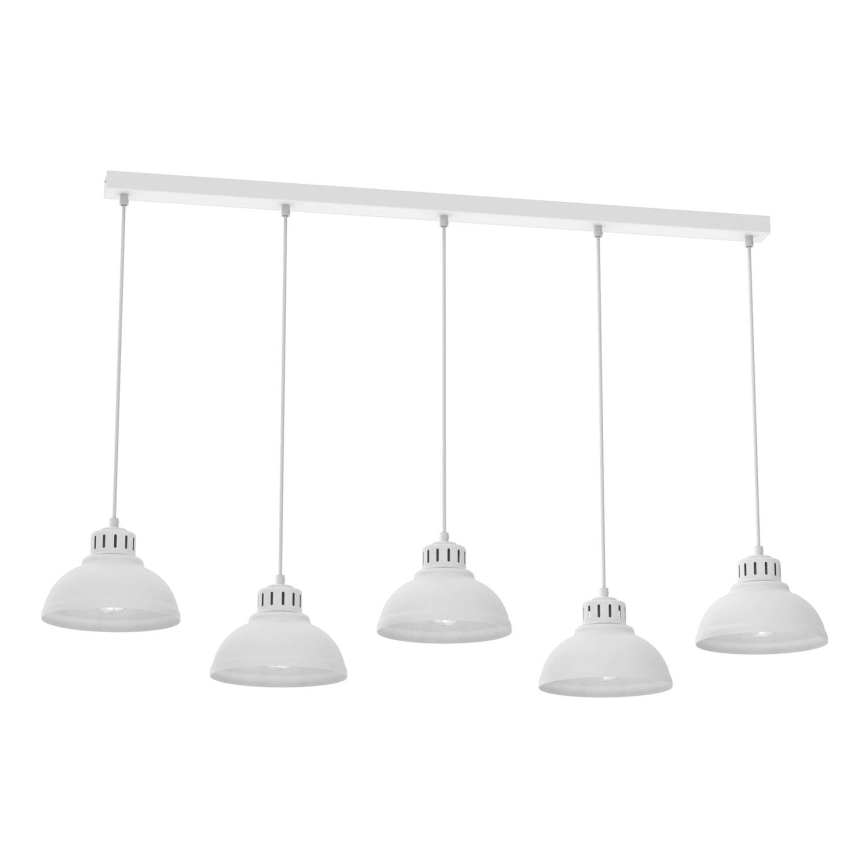 Hanglamp aan een koord SVEN 5xE27/15W/230V wit