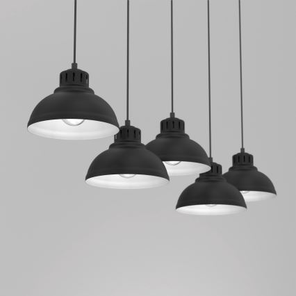 Hanglamp aan een koord SVEN 5xE27/15W/230V zwart